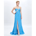 Grace Karin One Shoulder Sky Blue High Slit Long Evening Dress CL3186-4